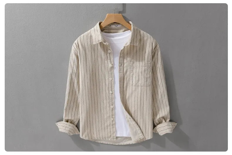Camicia Righe Cotone Uomo